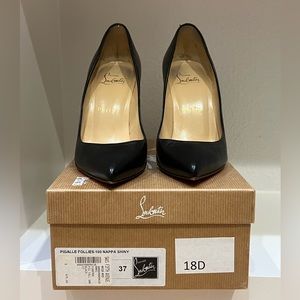 Louboutin Pigalle Follies 100 Napa Shiny Size 37 Black